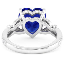 Gemstone Ring Heart Cut Sri Lankan Sapphire Butterfly Style 3 Carats