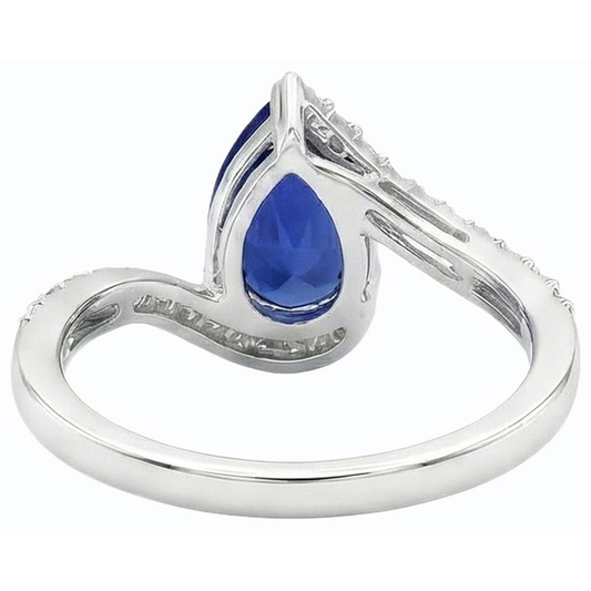 natural round sapphire 3ct ring side angle
