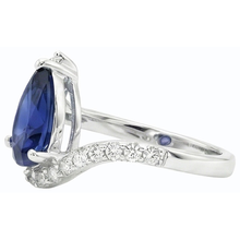 natural round sapphire 3ct ring profile view