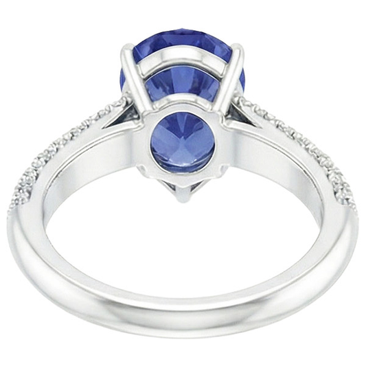 natural round sapphire 5.50ct ring side angle