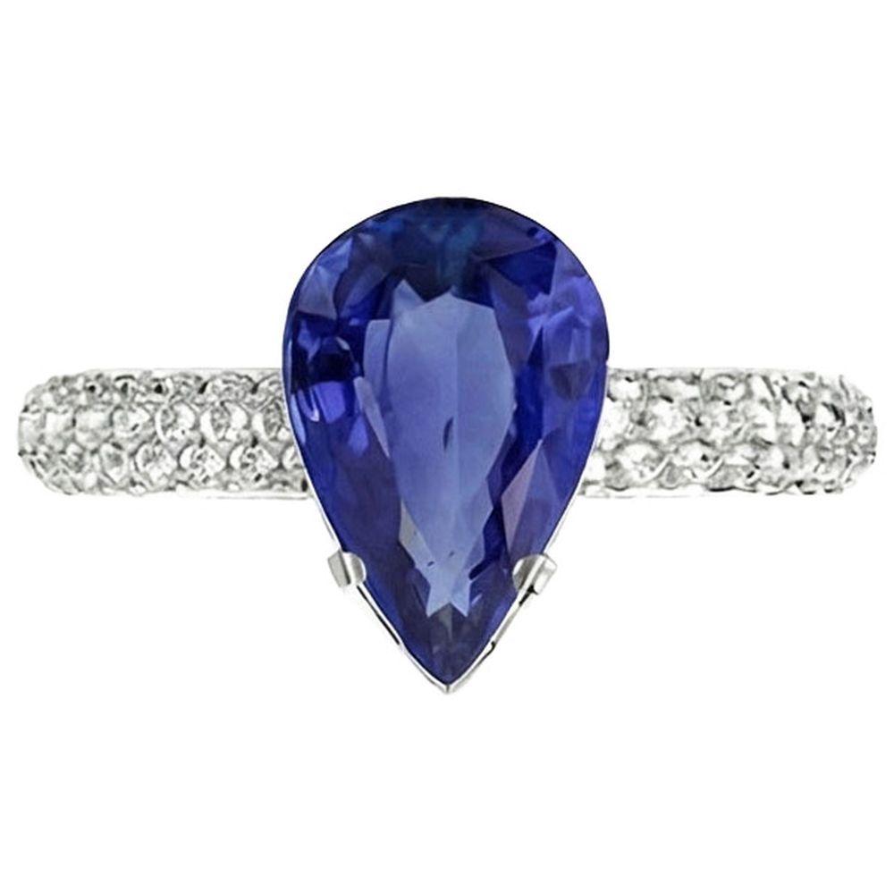 natural round sapphire 5.50ct ring profile view