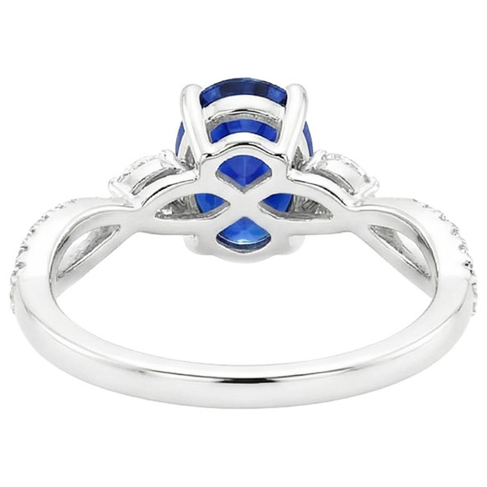 natural round sapphire 4ct ring top view