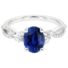 natural round sapphire 4ct ring profile view
