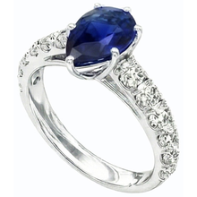 natural round sapphire 3.50ct ring side angle