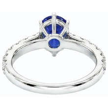 natural round sapphire 3.50ct ring top view