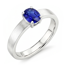Gemstone Solitaire Ring Oval Natural Blue Sapphire 1.50 Carats