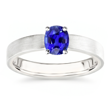 Gemstone Solitaire Ring Oval Natural Blue Sapphire 1.50 Carats