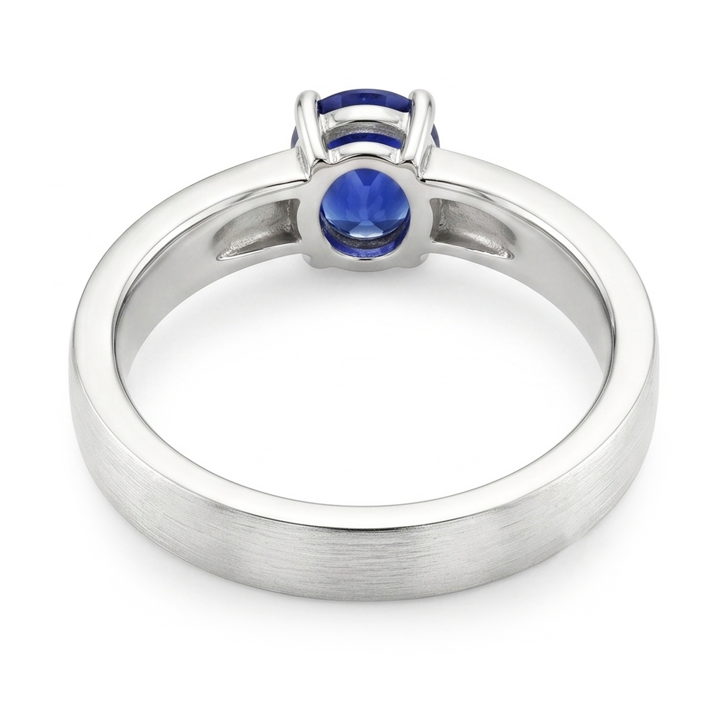 Gemstone Solitaire Ring Oval Natural Blue Sapphire 1.50 Carats