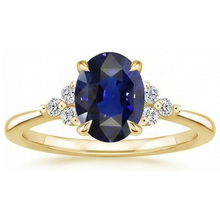 natural round sapphire 3.50ct ring top view