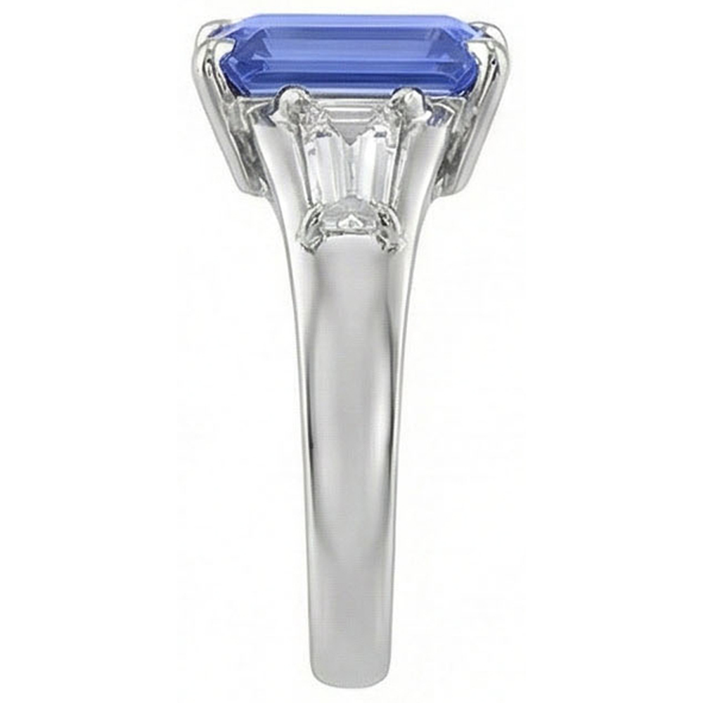 natural emerald sapphire 3.50ct ring top view