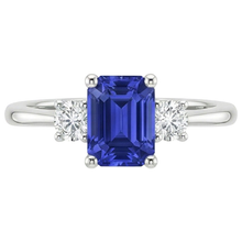 natural emerald sapphire 3.50ct ring profile view