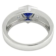 Gemstone Trillion Sapphire Ring 1.50 Carats Channel Set Natural Earth Mined Diamonds