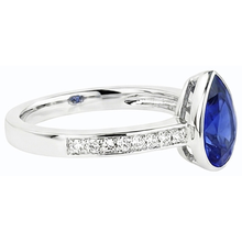 Gemstone Wedding Ring Bezel Set Blue Sapphire & Natural Earth Mined Diamonds 3 Carats