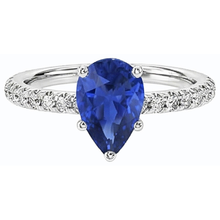 natural round sapphire 3ct ring profile view