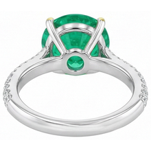 Brilliant Fine Emerald Colored Stone Ring 4 ct – back view