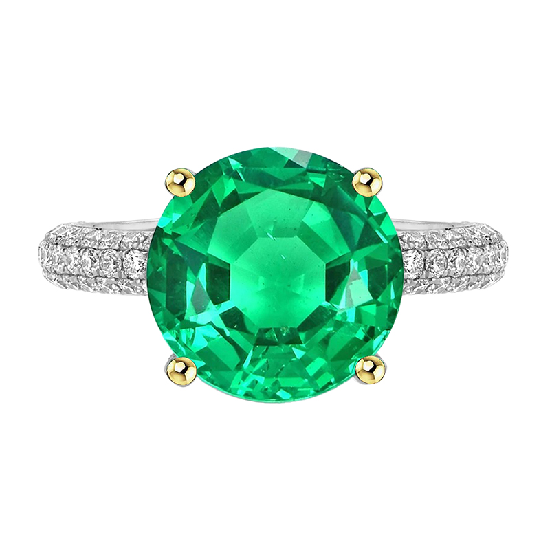 Natural Fine Emerald Colored Stone Ring – main view