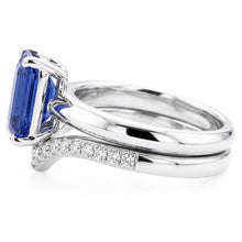 Gemstone Wedding Ring Set Emerald Sapphire 3.50 Carats Ladies Jewellery
