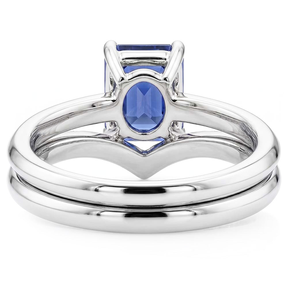 Gemstone Wedding Ring Set Emerald Sapphire 3.50 Carats Ladies Jewellery