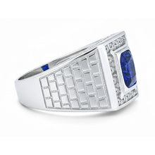 IGI CERTIFIED Gemstone Men's Ring Cushion Sapphire 2.50 Carats Antique Style