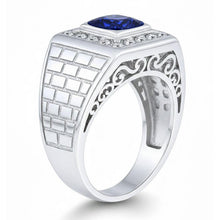 IGI CERTIFIED Gemstone Men's Ring Cushion Sapphire 2.50 Carats Antique Style