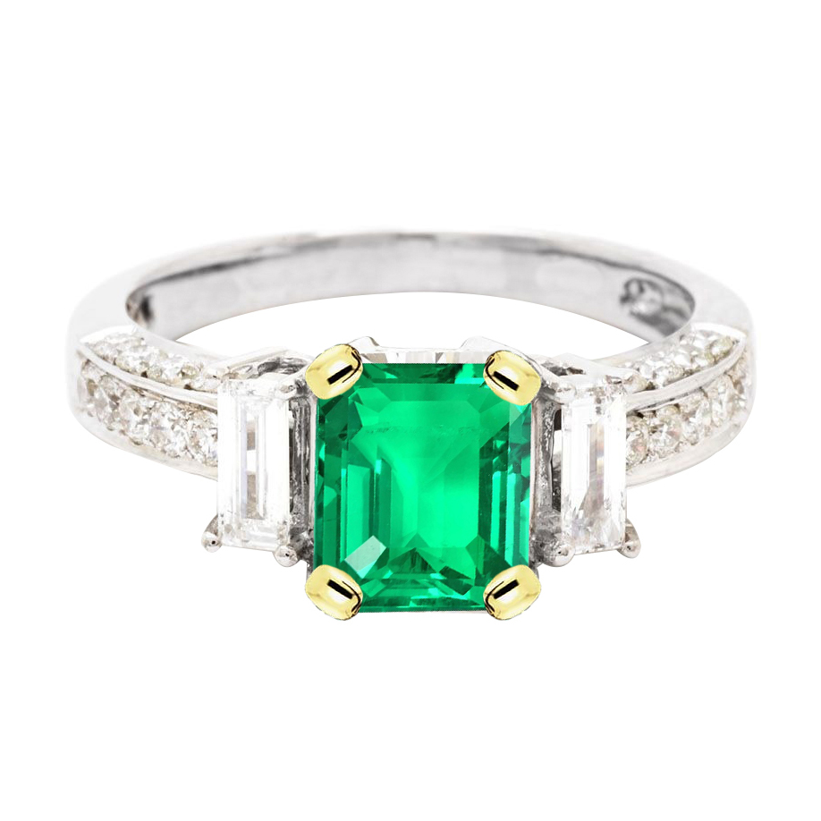 Exquisite Fine Emerald Gemstone Ring 2 ct – main view