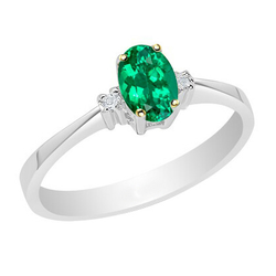 GIA-Certified Precious Stone Ring – Fine Emerald 1 ct 14 Karat