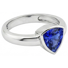 Gents Gemstone Ring Solitaire Trillion Bezel Set Ceylon Sapphire 3 Ct