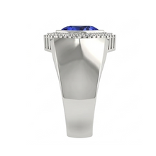 Gents Ring Ceylon Sapphire Natural Earth Mined Diamond Jewellery Trillion Bezel Set 2.50 Carats