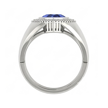 Gents Ring Ceylon Sapphire Natural Earth Mined Diamond Jewellery Trillion Bezel Set 2.50 Carats