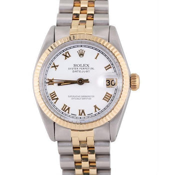 Gents Rolex Datejust Watch Roman Dial Fluted Bezel Ss And Gold QUICK SET
