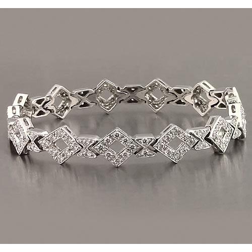 Gents White Gold Real Diamond Bracelet 3.50 Carats Jewelry New