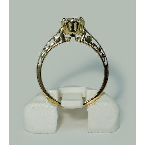 Genuine 1 Carat Round Diamond Crown Style Solitaire Engagement Ring2