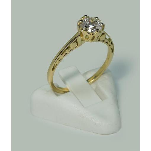 Genuine 1 Carat Round Diamond Crown Style Solitaire Engagement Ring4