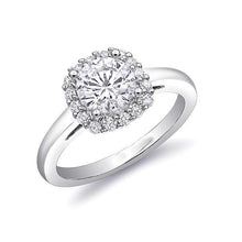 Genuine 1.50 Carat Diamond Engagement Halo Ring 14K White Gold