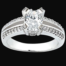 Genuine 1.51 Carats Oval & Round Engagement Diamond Ring Pave Set Jewelry