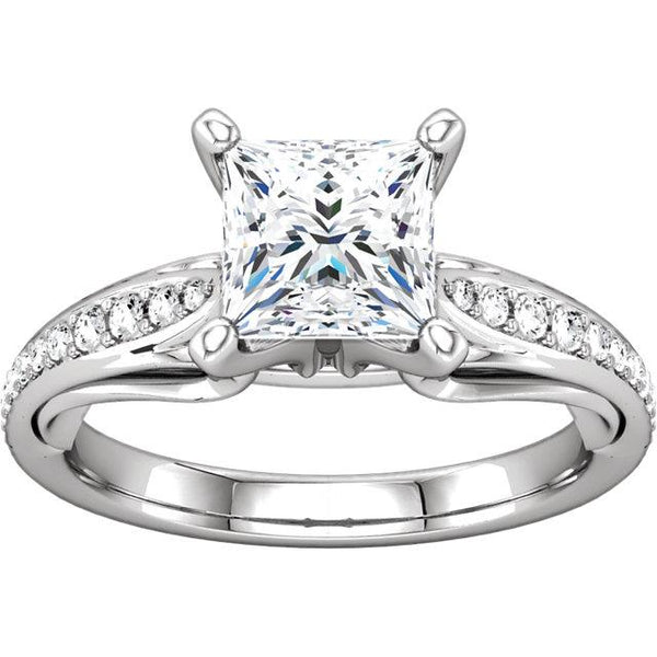 Genuine 1.80 Ct Princess & Round Brilliant Diamonds Anniversary Ring New
