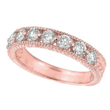 Genuine 2 Carats Diamond Rose Gold 14K Half Eternity Band Jewelry