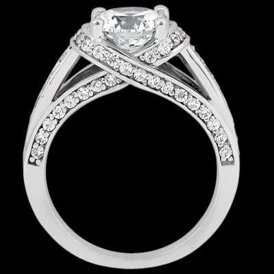 Genuine 2.01 Carat Diamond Anniversary Solitaire Ring With Accents White Gold 14K2