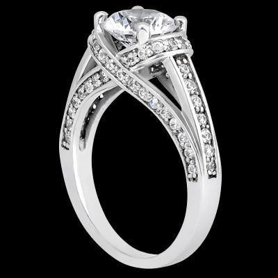 Genuine 2.01 Carat Diamond Anniversary Solitaire Ring With Accents White Gold 14K3
