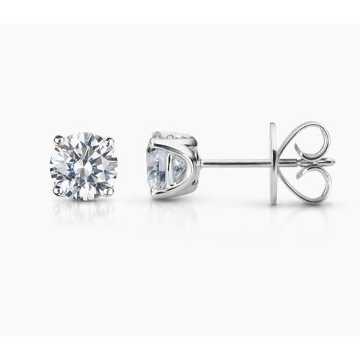 Genuine 2.20 Carats Diamonds Ladies Studs Earrings White Gold 14K