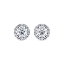 Genuine 2.40 Carats Women Studs Earring Round Cut Diamonds Halo