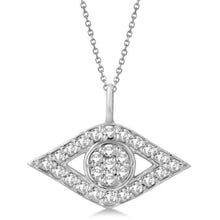2.7 Ct Round Cut Diamonds Eye Pendant Necklace 14K White Gold