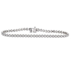 Genuine 2.75 Carats Small Round Cut Diamonds Women Tennis Bracelet Gold 14K