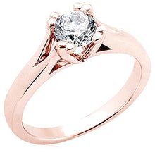 Genuine 3 Ct. Round Diamond Solitaire Ring Rose Gold New