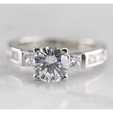 Genuine 3 Stone Diamond Engagement Ring 1.50 Carats