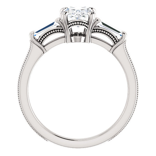 Genuine 3 Stone Diamond Ring 2 Carats Vintage Style Women Jewelry New