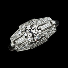 Genuine 3 Stone Style Round Old Mine Cut Baguette Diamond Ring 3.50 Carats