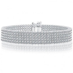 Genuine 5 Row Statement Diamond Bracelet Tennis