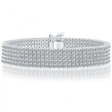 Genuine 5 Row Statement Diamond Bracelet Tennis