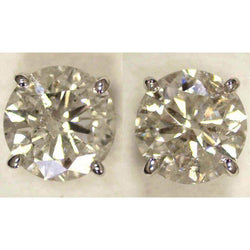 Genuine 6 Ct Big Diamonds Stud Earrings White Gold New G SI1